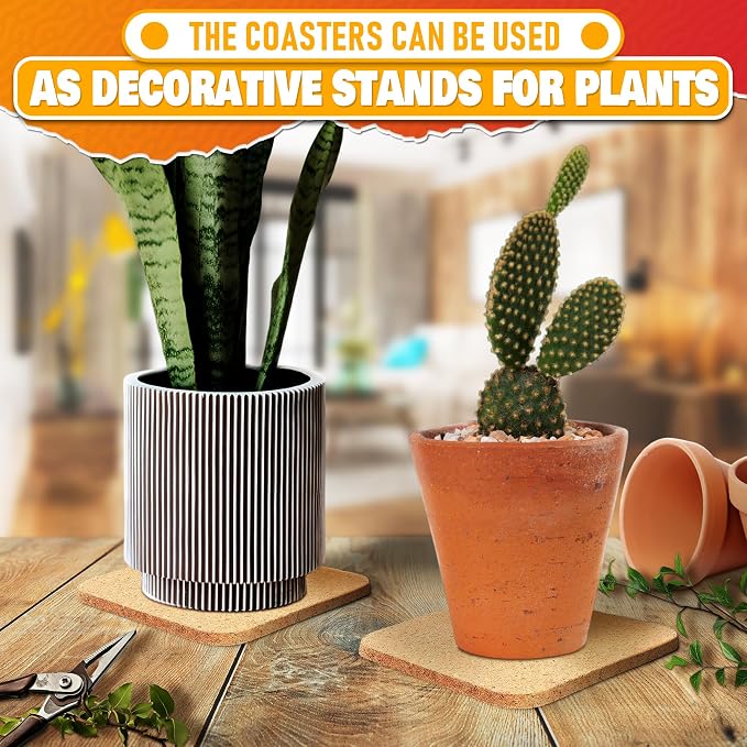30 Pcs Disposable Coasters for Drinks to Protect Furniture, Reusable | Cork - Image 9
