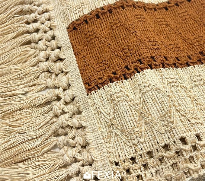 Boho Table Runner for Home Decor 12x72 Fall Coffee Table Decor Caramel | 72 - Image 3