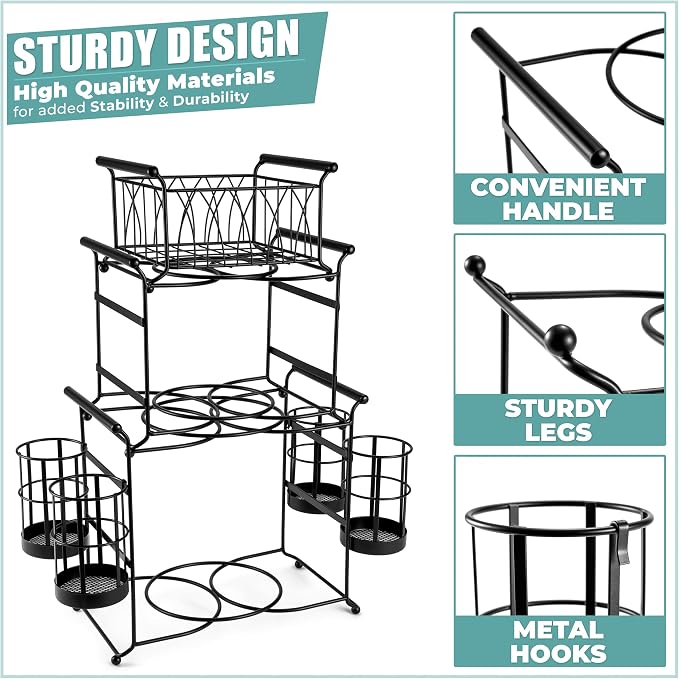 Sorbus® Buffet Caddy — 7-Piece Stackable Set Includes Plate, and Silverware - Image 7