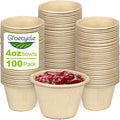 4 oz Small Paper Bowls, 100 Pack Compostable Bagasse Fiber | Biodegradable by Unknown