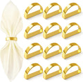 Gold Napkin Rings Set of 12, Semicircle Metal Bright Gold Napkin Holder Buckles by APTWOW