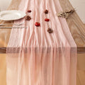 Pink Cheesecloth Table Runner 120 Inches by KEKETOARRANGE