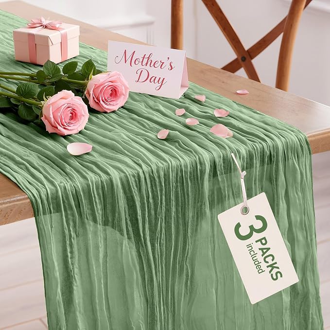 Pureegg 3-Pack Cheese Cloths Table Runner, Baby Shower, Wedding and Farmhouse by Pureegg