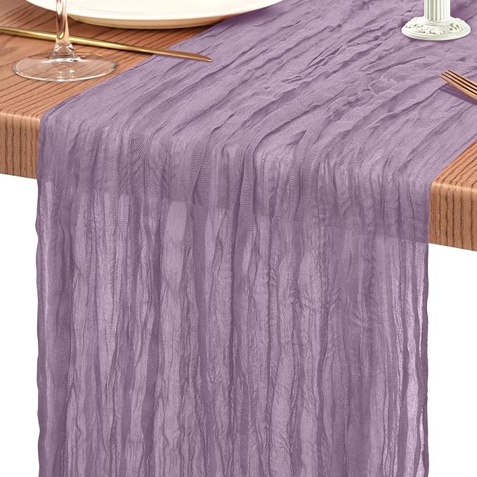 18 Pack Cheesecloth Table Runner 10FT Purple Table Runner Boho Gauze Cheese - Image 9