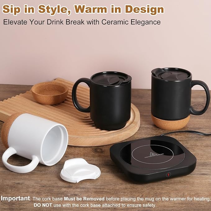 Coffee Mug Warmer & Mug Set for Desk, Electric Coffee Cup Warmer - Image 4