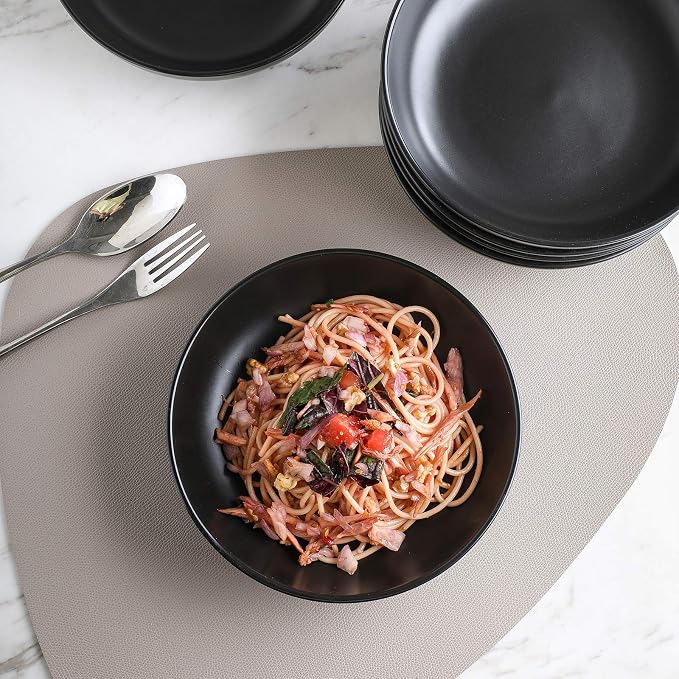 Selamica Ceramic 7.8 inch pasta bowls, 26 Ounce large serving porcelain salad - Image 4