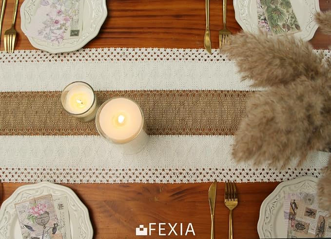 Boho Table Runner for Fall Home Decor 12x72 Rustic - Image 6