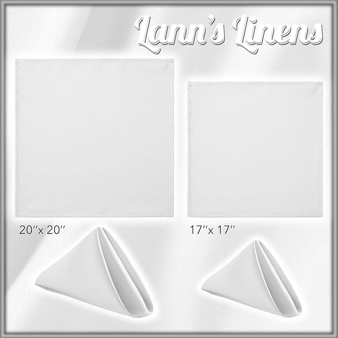 Lann's Linens Set of 12 Cloth Dinner Napkins, 17-inch Polyester Napkins - Image 8