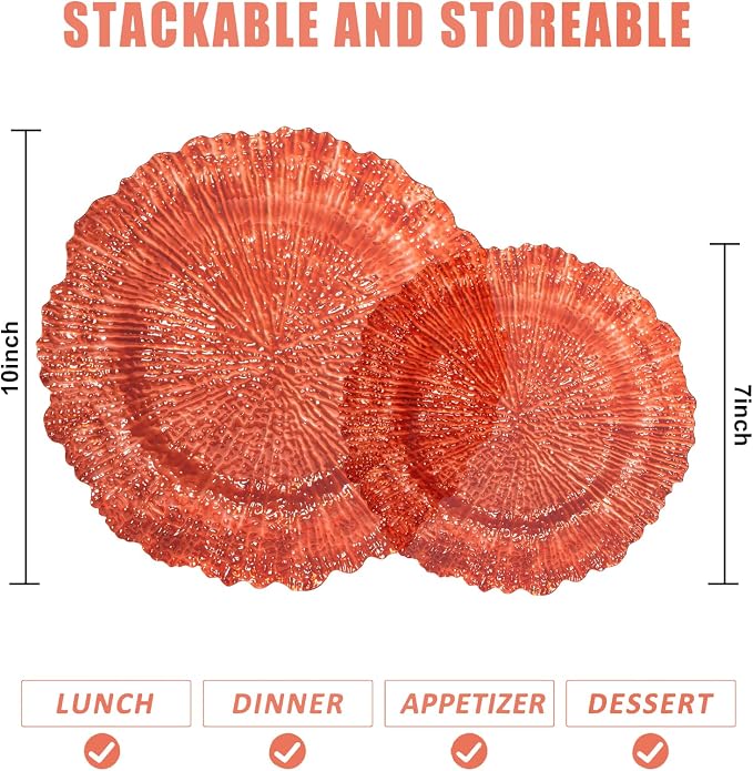 U-QE 60PCS Amber Plastic Plates - Image 2