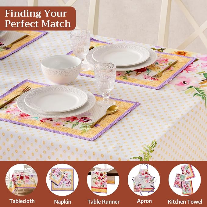 Maison d' Hermine Placemats Set of 4 Reusable 100% Combed Cotton | Cloth Place - Image 7