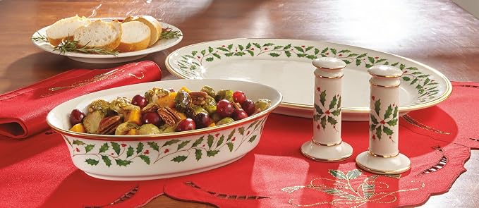 Lenox Holiday Porcelain Christmas Serving Bowl, 34oz | dishwasher safe | - Image 3