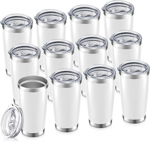 20oz Tumbler Bulk with Lid Stainless Steel Tumblers, 12 Pack | Leak Proof Lid by Unknown