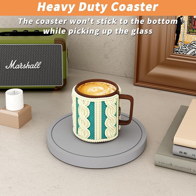 Azhou 6Pcs Absorbent Diatomaceous Earth Coasters Set - Image 4
