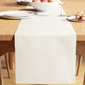 Encasa XO Table Runner, Yarn Dyed Ribbed Cotton 13"x72" | Solid Off White by EncasaXO