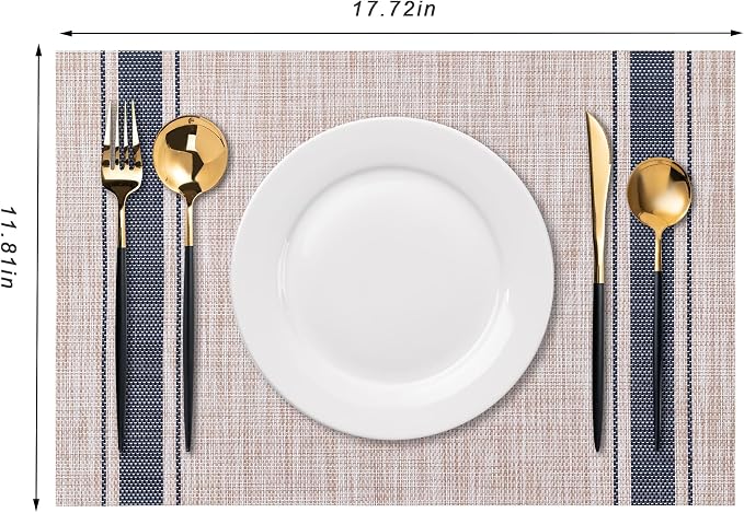 Placemats Set of 4 Washable Indoor | Outdoor Vinyl Place Mats - Image 2