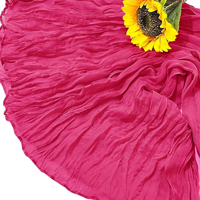 12Pack Hot Pink Cheesecloth Table Runner 20 x 120 inch Gauze Table Runner | - Image 5