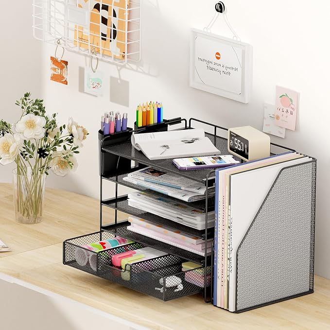 Desk Organizer, 5-Tier Desktop File Organizer - Image 6