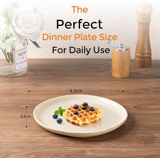 AmorArc Ceramic Plates Set of 6, 8.5 Inch Stoneware Small Dinner Plates Set | - Image 2