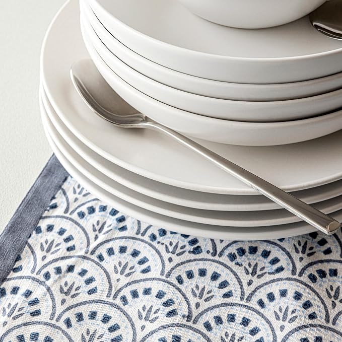 Over&Back 18x108 Hand-Blocked Printed Cotton Table Runner - Image 6