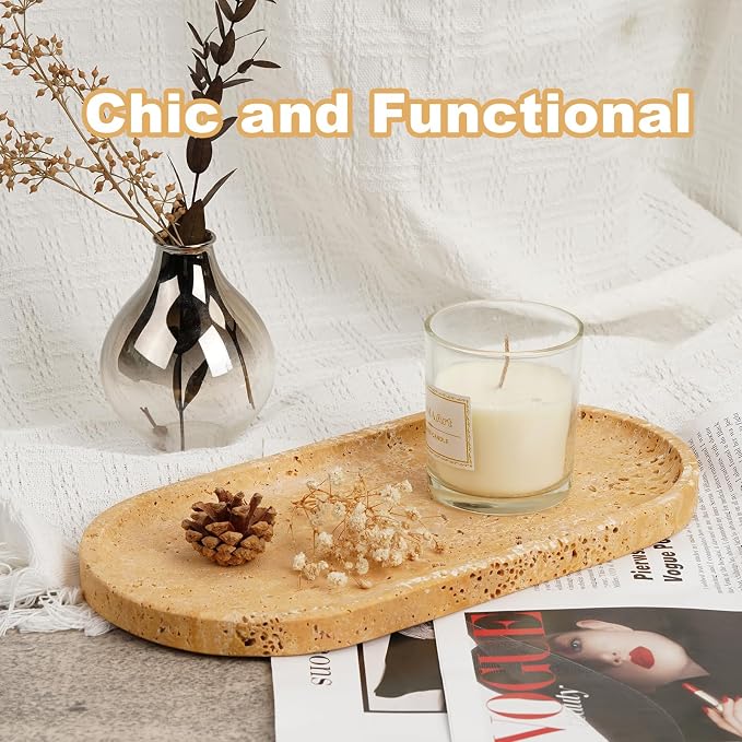 Turkish Natural Travertine Decorative Marble Tray - Image 3