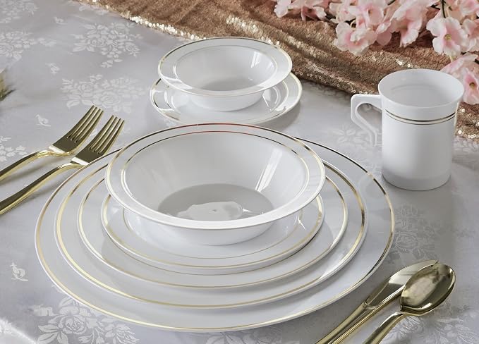 " OCCASIONS " 40 Piece Plates Pack, Heavyweight Disposable Wedding Party - Image 4