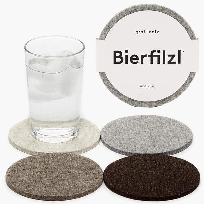 Graf Lantz - Bierfilzl Merino Wool Round Coasters Set of 4 - Earth - Absorbs by GrafLantz