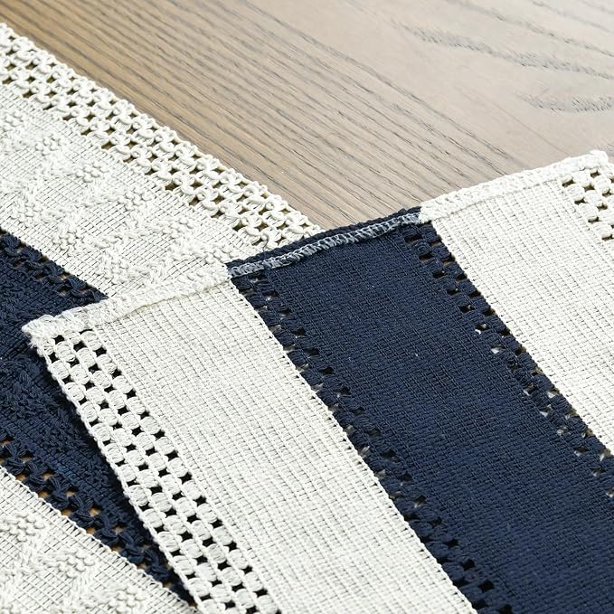 Artoid Mode Dark Blue Farmhouse Rustic Table Runner 12x108 Inch | Seasonal - Image 5