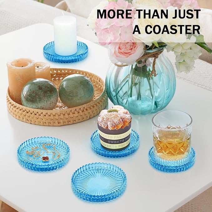 Modern Clear Glass Coasters Set of 8, Cute Coasters Table Mats - Image 7