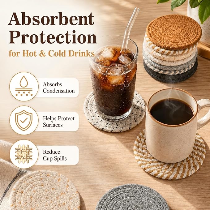 MAQIHAN 8 PCS Coasters for Drinks - Image 2