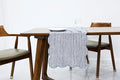 100% Natural Linen Rustic Scalloped Embroidery Table Runner 60 Inches, Linen by AORISSI