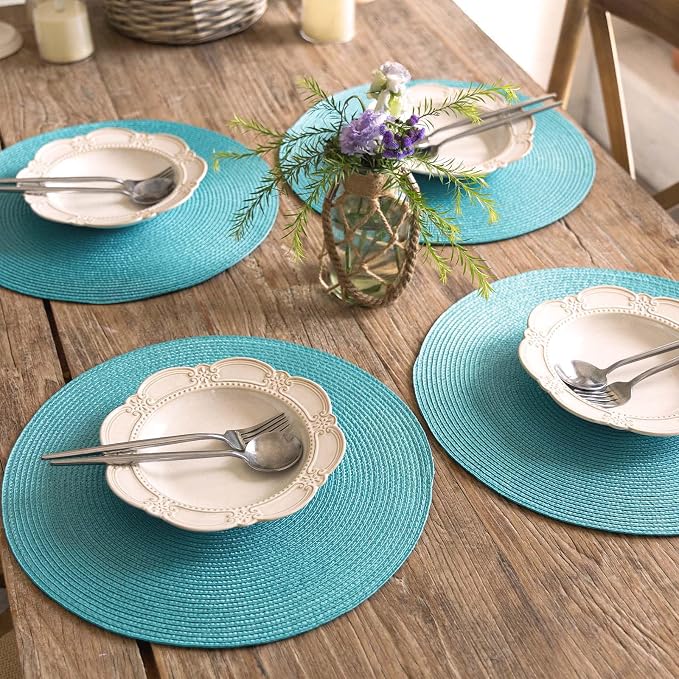 FunWheat Round Braided Placemats Set of 8 Place Mats - Image 6