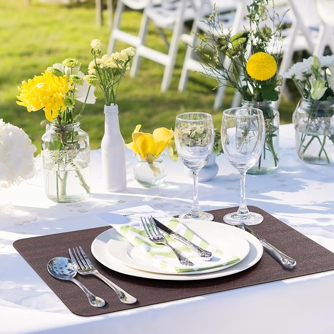 Aofmee Faux Leather Placemats Set of 6 - Image 7