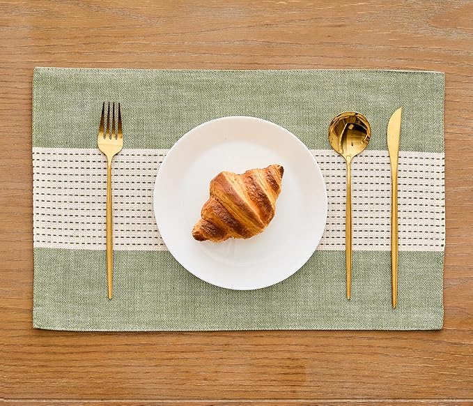 Wracra Linen Placemats, 12 x 18 Inch Set of 6 Placemats, Farmhouse Macrame - Image 7