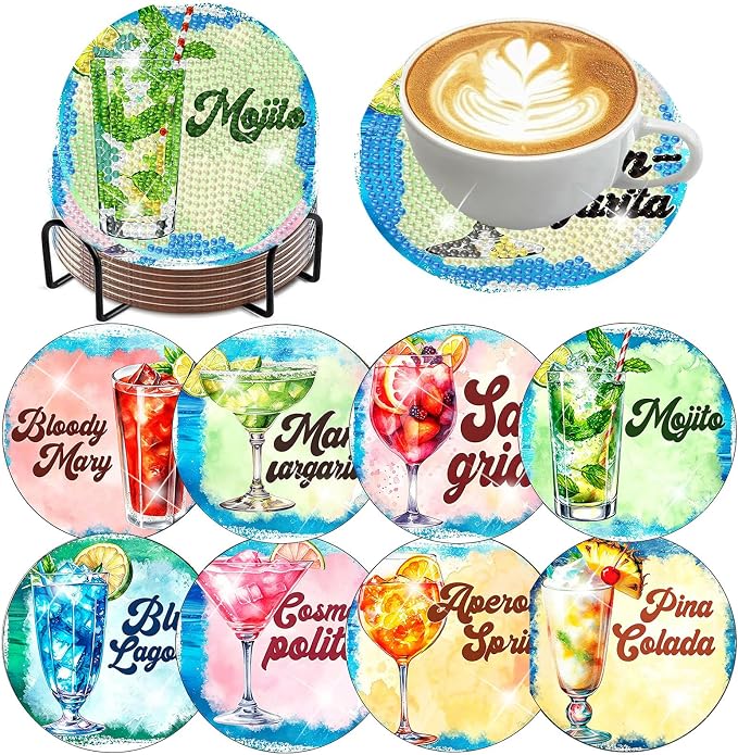 Benjenes 8PCS Diamond Art Coasters Kit by Benjenes
