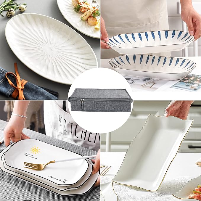 LotFancy Platter Storage Case, Hard Shell, China Storage Container - Image 7