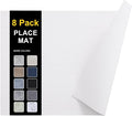 Faux Leather Heat Resistant Placemats 8 Packs, Waterproof Wipeable Dining PU by homing