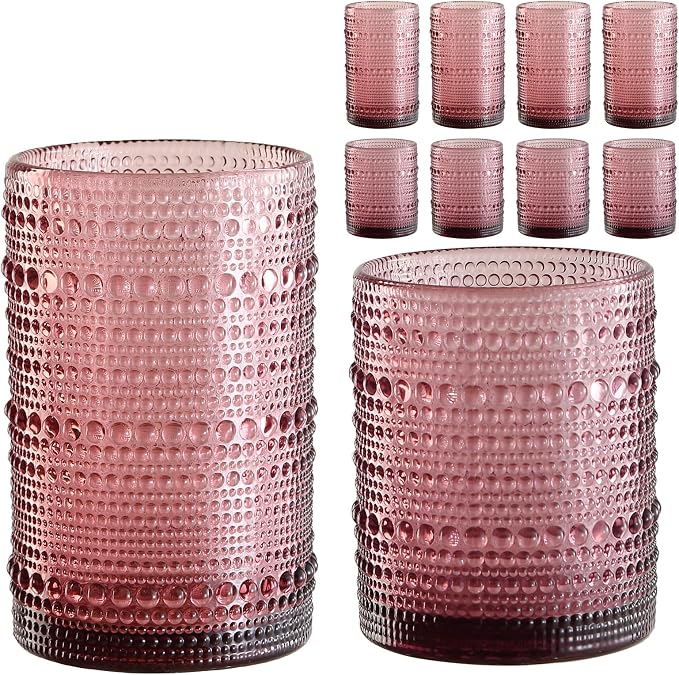 ZMOWIPDL 12oz & 15oz Hobnail Drinking Glasses, by ZMOWIPDL