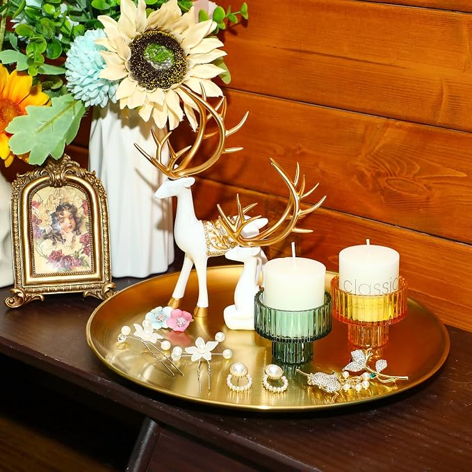 Nuogo 6 Pcs 12 Inch Gold Round Tray - Image 7