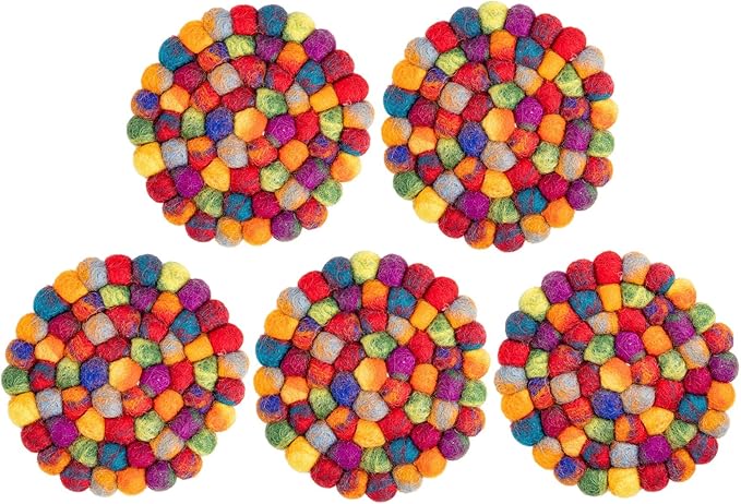 Round Felt Ball Coasters - Image 5