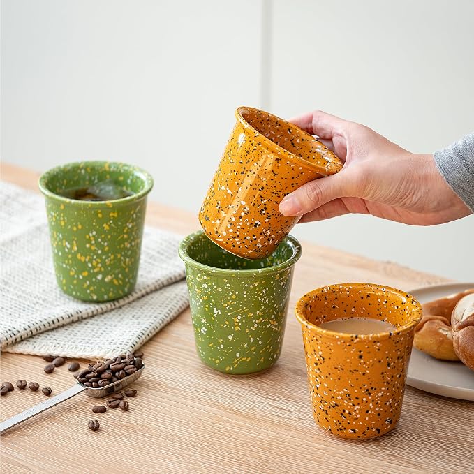 4-Piece 10oz Handleless Coffee Cups, - Image 4