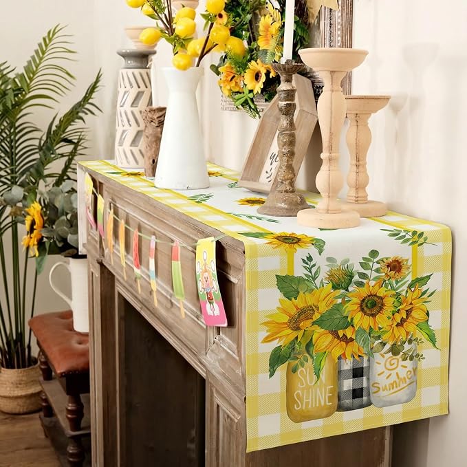 Sunflower Summer Table Runner 13x120 Inch, Kitchen Dining Table Decoration - Image 9