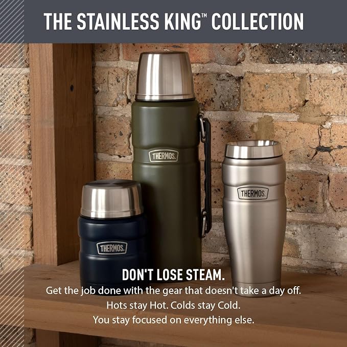 THERMOS Stainless King Vacuum-Insulated Beverage Bottle, 40 Ounce, Matte - Image 6
