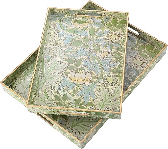 2 Pcs Serving Trays with Handles, Plastic Tray by Unknown