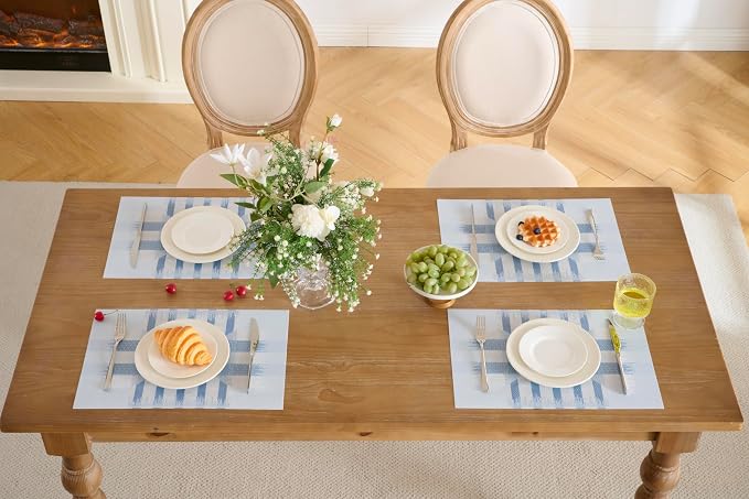 Leetaltree Geometric Print Blue Placemats Set of 8 - Image 7