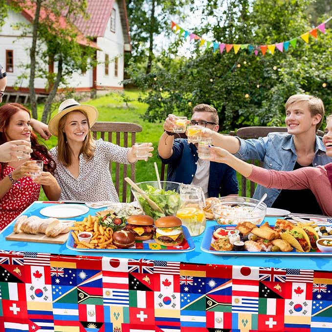 Vesici 4 Pack World Flag Serving Trays 13x10 Melamine Platters - Image 6