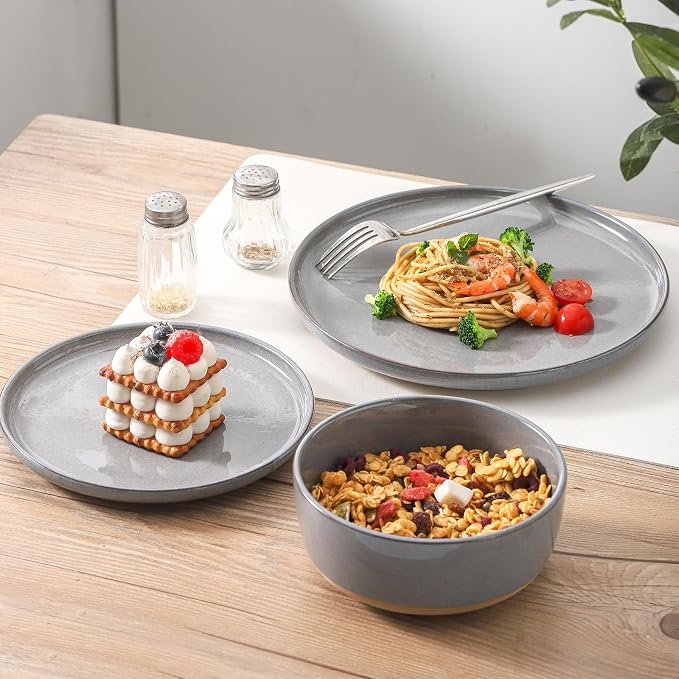 Ceramic Dinner Plates Set of 6, Stoneware 8 Inch, Dishwasher and Oven Safe - Image 8