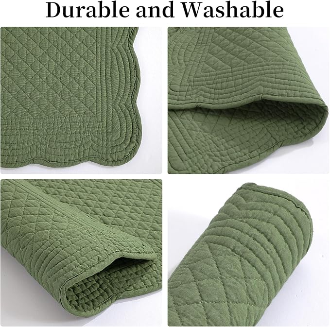 HOMBYS Quilted Placemats Set of 6 Washable-13x18 inches Rectangular Placemats - Image 7