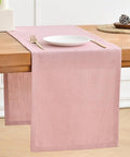 Wracra Linen Table Runner, Burlap Pink Table Runners 90 Inches Long | Rich by Wracra