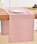 Wracra Linen Table Runner, Burlap Pink Table Runners 72 Inches Long | Rich by Wracra