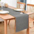 Faux Linen Table Runner Water Resistant 13 x 48 in, Charcoal | Farmhouse Rustic by Nacuci